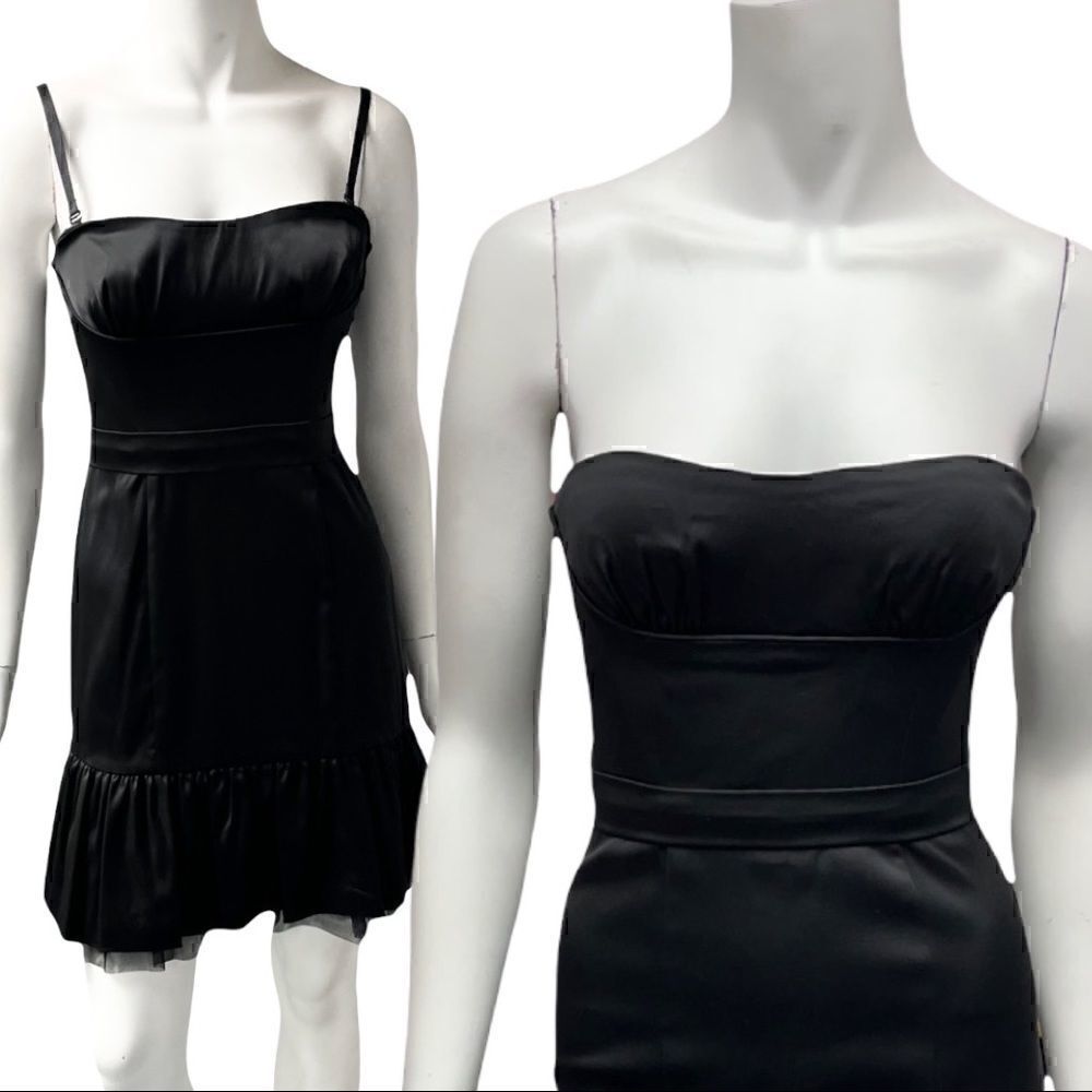 Bcbg Black Removablestraps Tulle Minidress